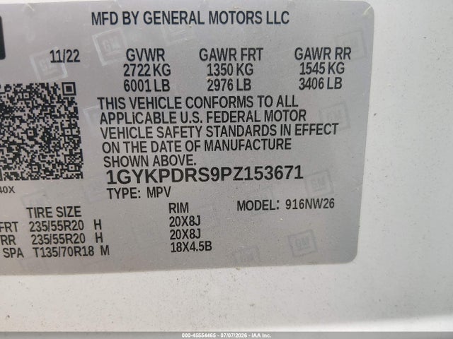 Aukcja sprzedaży 2023 Cadillac Xt6 Awd Premium Luxury, vin: 1GYKPDRS9PZ153671, numer aukcji: 45554465