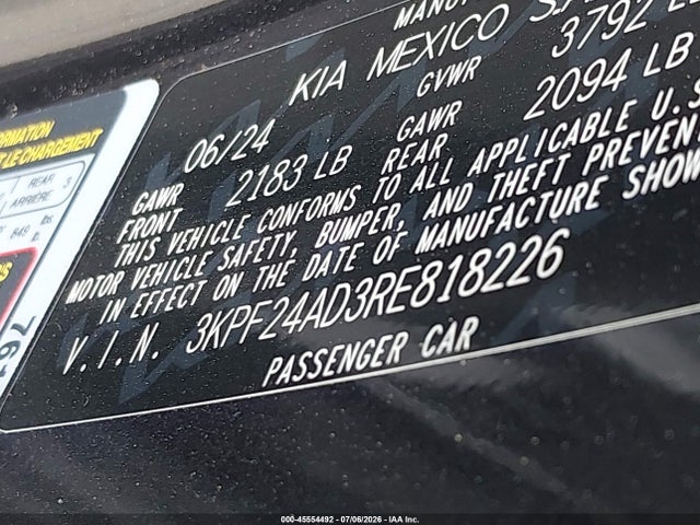 KIA Forte Lxs 2024 3KPF24AD3RE818226 Image 9
