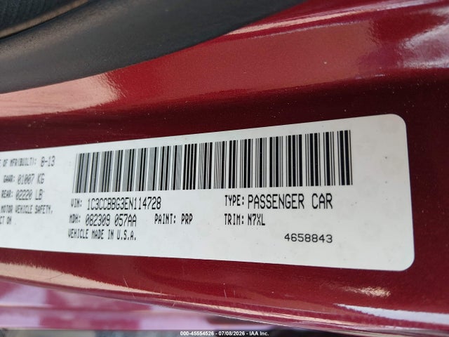 Chrysler 200 Touring 2014 1C3CCBBG3EN114728 Image 9