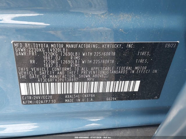 Aukcja sprzedaży 2023 Toyota Rav4 Hybrid Xse, vin: 4T3E6RFV2PU138897, numer aukcji: 45554668