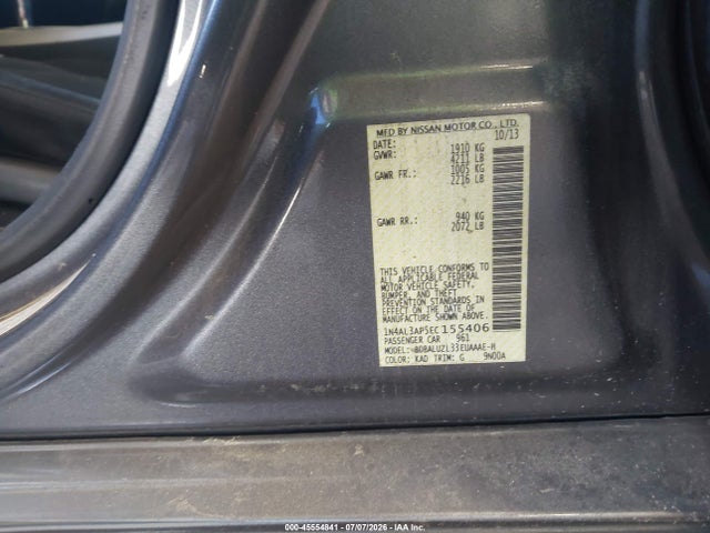 Продажа на аукционе авто 2014 Nissan Altima 2.5 Sv, vin: 1N4AL3AP5EC155406, номер лота: 45554841