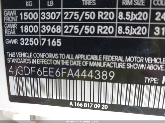 Продажа на аукционе авто 2015 Mercedes-benz Gl 450 4matic, vin: 4JGDF6EE6FA444389, номер лота: 45554882