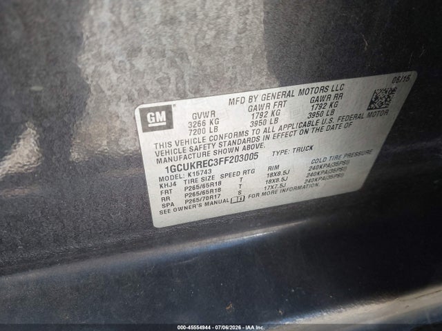 1GCUKREC3FF203005 Chevrolet Silverado 1500 Lt