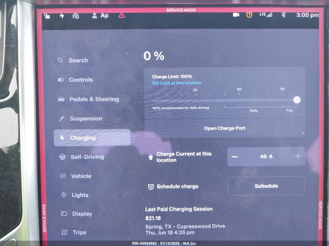 45554960 :رقم المزاد ، 5YJXCDE21HF078372 vin ، 2017 Tesla Model X 100d/75d/90d مزاد بيع