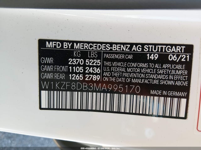 Mercedes-Benz E 350 2021 W1KZF8DB3MA995170 Image 9