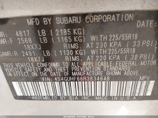 45555025 :رقم المزاد ، 4S4GUHF66R3834648 vin ، 2024 Subaru Crosstrek Sport مزاد بيع