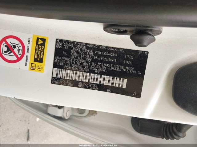 45555123 :رقم المزاد ، 2T2BK1BA5FC337787 vin ، 2015 Lexus Rx 350 مزاد بيع
