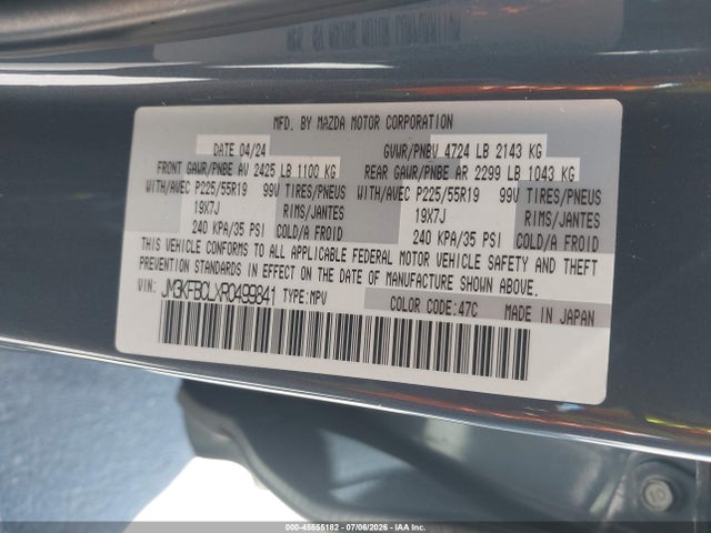 Aukcja sprzedaży 2024 Mazda Cx-5 2.5 S Carbon Edition, vin: JM3KFBCLXR0499841, numer aukcji: 45555182