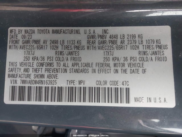 Aukcja sprzedaży 2024 Mazda Cx-50 2.5 S Premium, vin: 7MMVABDM4RN163925, numer aukcji: 45555225