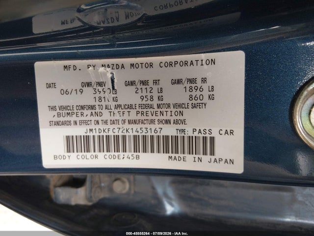 Aukcja sprzedaży 2019 Mazda Cx-3 Touring, vin: JM1DKFC72K1453167, numer aukcji: 45555264