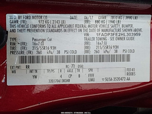Ford FOCUS SE 2017 1FADP3FE2HL303959 Image 9