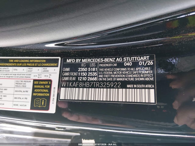 W1KAF8HB7TR325922 Mercedes-Benz Amg C 43 4matic