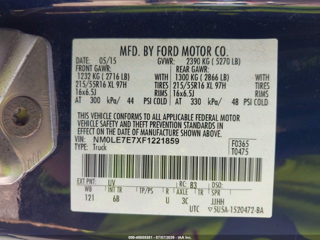 Ford Transit Connect Xl 2015 NM0LE7E7XF1221859 Image 9