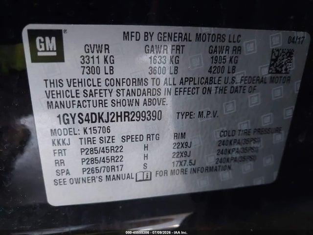 Cadillac Escalade Platinum 2017 1GYS4DKJ2HR299390 Image 9
