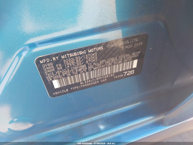 Mitsubishi MIRAGE ES 2024 ML32AUHJ6RH038182 Image 9
