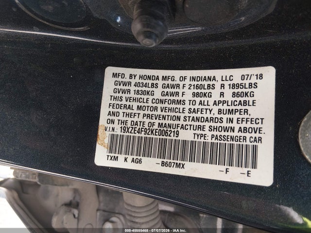 Honda Insight Touring 2019 19XZE4F92KE006219 Image 9