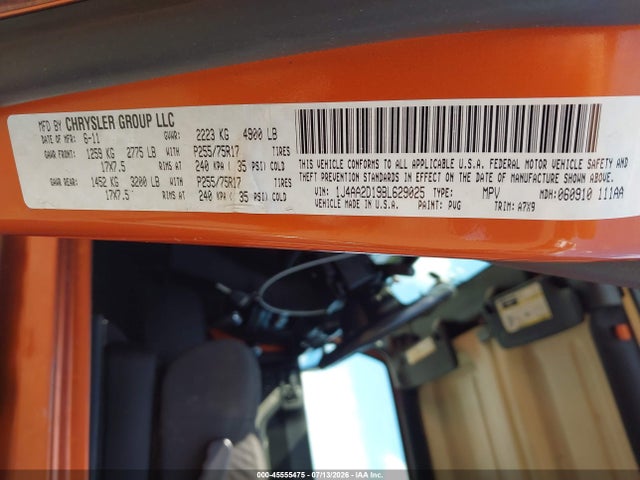 Продажа на аукционе авто 2011 Jeep Wrangler Sport, vin: 1J4AA2D19BL629025, номер лота: 45555475
