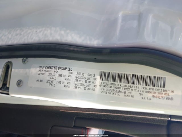 45555548 :رقم المزاد ، 1C4PJMBS7EW244489 vin ، 2014 Jeep Cherokee Trailhawk مزاد بيع