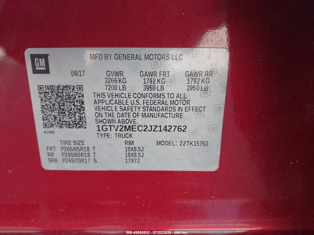 GMC Sierra 1500 Sle 2018 1GTV2MEC2JZ142762 Image 9