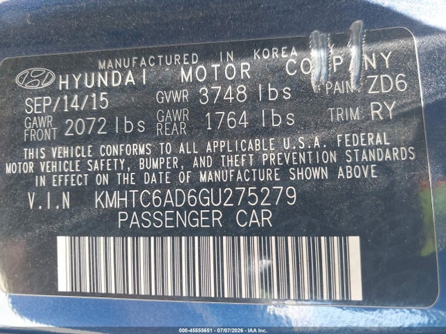 Hyundai Veloster 2016 KMHTC6AD6GU275279 Image 9