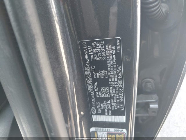 2024 Hyundai Tucson Sel მანქანა იყიდება აუქციონზე, vin: 5NMJB3DE8RH362547, აუქციონის ნომერი: 45555744