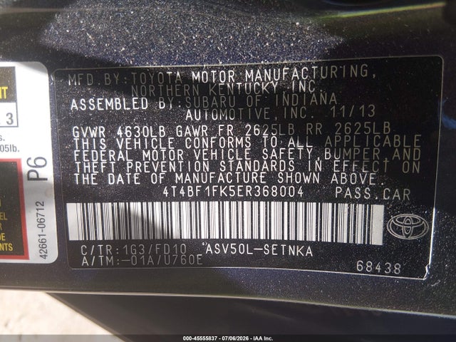 Toyota CAMRY LE 2014 4T4BF1FK5ER368004 Image 9