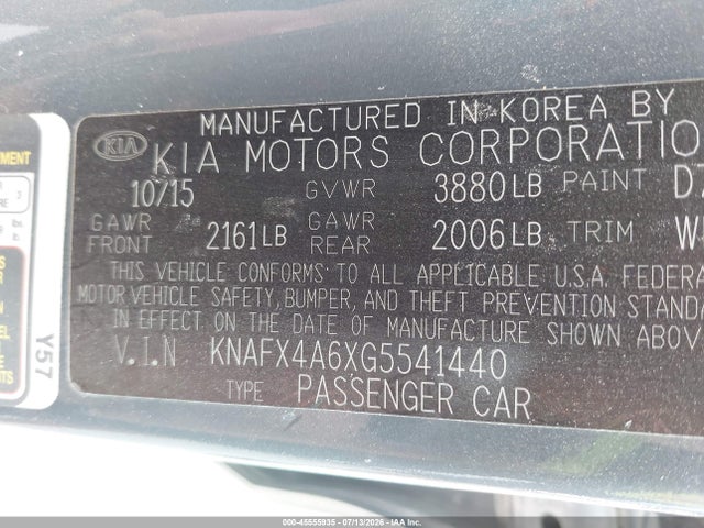 KIA FORTE LX 2016 KNAFX4A6XG5541440 Image 9