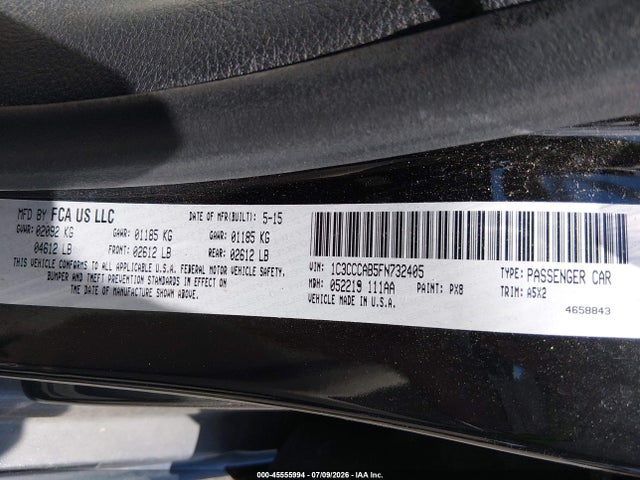Продажа на аукционе авто 2015 Chrysler 200 Limited, vin: 1C3CCCAB5FN732405, номер лота: 45555994