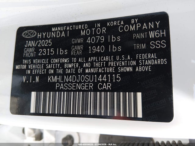 KMHLN4DJ0SU144115 Hyundai Elantra Hybrid Limited