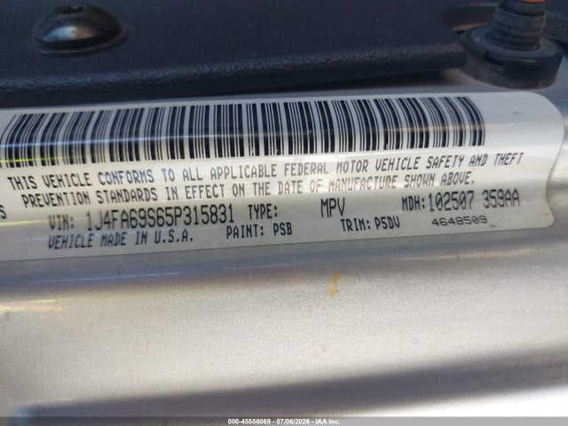 45556069 :رقم المزاد ، 1J4FA69S65P315831 vin ، 2005 Jeep Wrangler Rubicon مزاد بيع