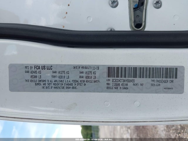 Продажа на аукционе авто 2019 Dodge Charger R/t Rwd, vin: 2C3CDXCT3KH568455, номер лота: 45556139