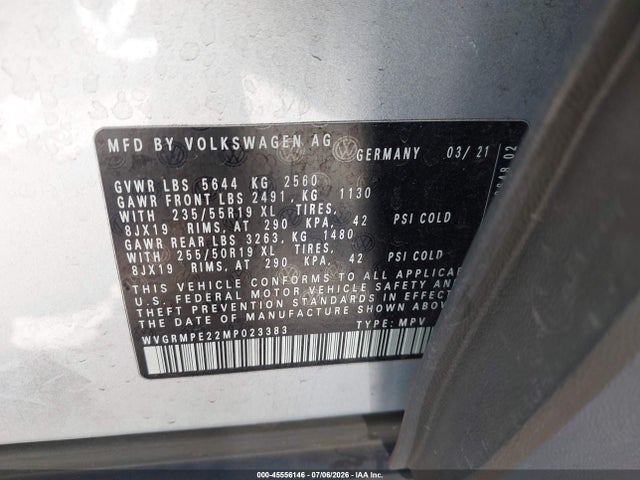 Volkswagen ID.4 PRO 2021 WVGRMPE22MP023383 Image 9