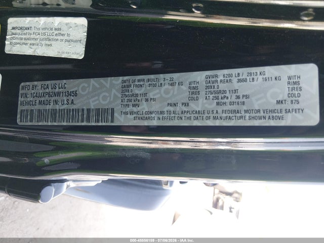 1C4JJXP62NW113456 Jeep Wrangler 4xe Unlimited High Altitude 4x4