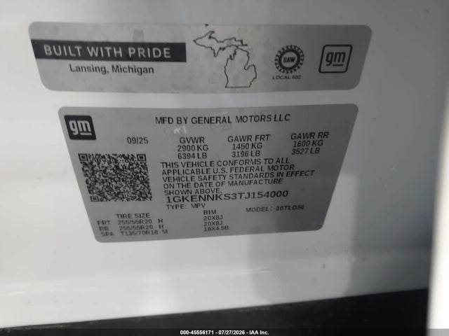 Продажа на аукционе авто 2026 Gmc Acadia Elevation Awd, vin: 1GKENNKS3TJ154000, номер лота: 45556171