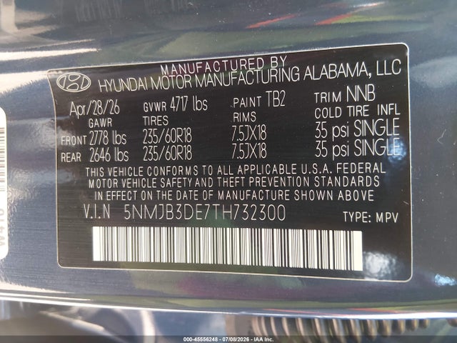 Hyundai TUCSON SEL 2026 5NMJB3DE7TH732300 Image 9