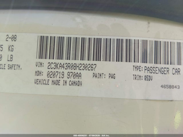 Aukcja sprzedaży 2008 Chrysler 300 Lx, vin: 2C3KA43R08H230267, numer aukcji: 45556251