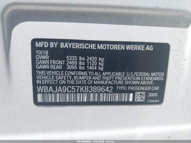 BMW 530e Iperformance 2019 WBAJA9C57KB389642 Image 9