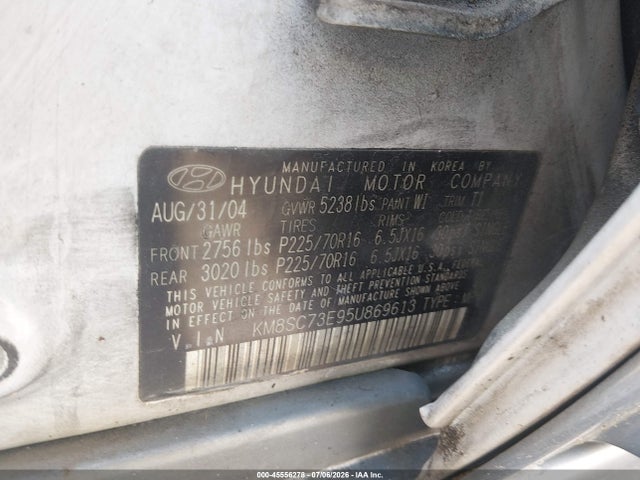 Продаж на аукціоні авто 2005 Hyundai Santa Fe Gls/lx, vin: KM8SC73E95U869613, номер лоту: 45556278
