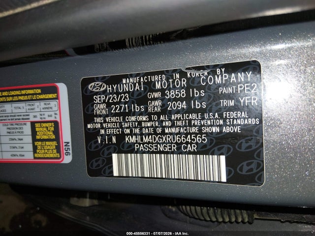 KMHLM4DGXRU664565 Hyundai ELANTRA SEL