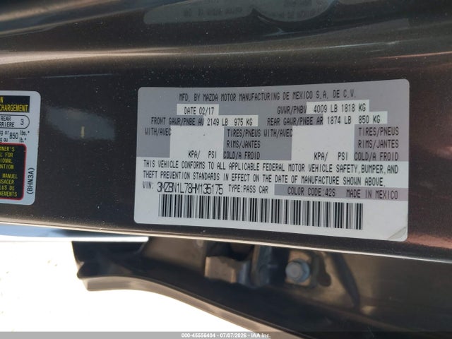 Aukcja sprzedaży 2017 Mazda Mazda3 Touring, vin: 3MZBN1L78HM135175, numer aukcji: 45556404