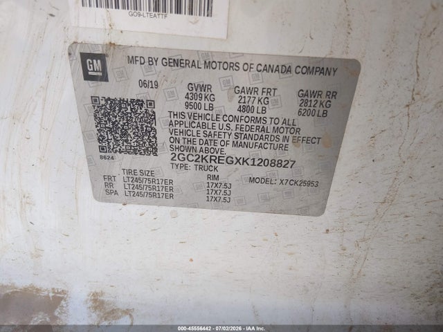 2GC2KREGXK1208827 Chevrolet Silverado 2500hd Wt