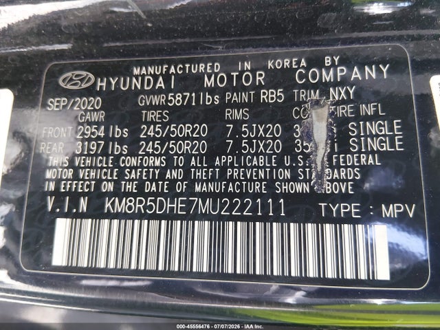 Hyundai Palisade Limited 2021 KM8R5DHE7MU222111 Image 9