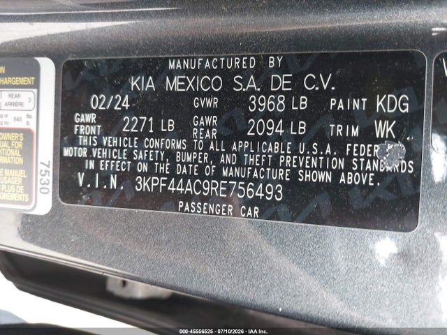 Aukcja sprzedaży 2024 Kia Forte Gt, vin: 3KPF44AC9RE756493, numer aukcji: 45556525