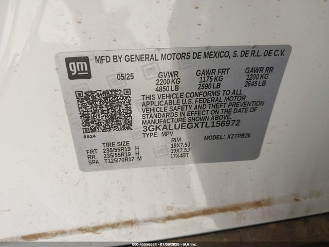 Продаж на аукціоні авто 2026 Gmc Terrain Awd Elevation, vin: 3GKALUEGXTL156972, номер лоту: 45556584