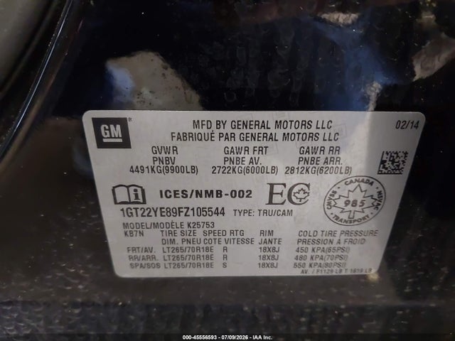Продаж на аукціоні авто 2015 Gmc Sierra 2500hd Sle, vin: 1GT22YE89FZ105544, номер лоту: 45556593