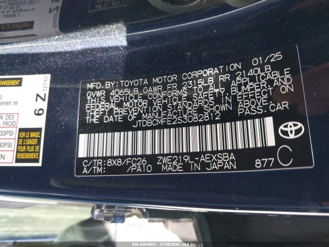 JTDBCMFE2S3082812 Toyota Corolla Hybrid Se