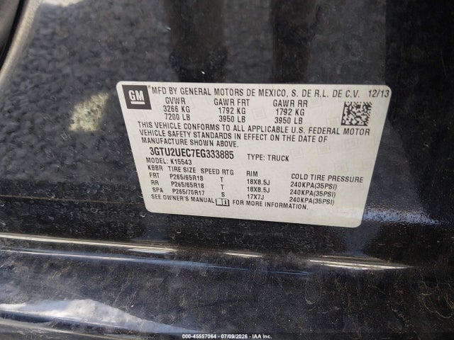 45557064 :رقم المزاد ، 3GTU2UEC7EG333885 vin ، 2014 Gmc Sierra 1500 Sle مزاد بيع