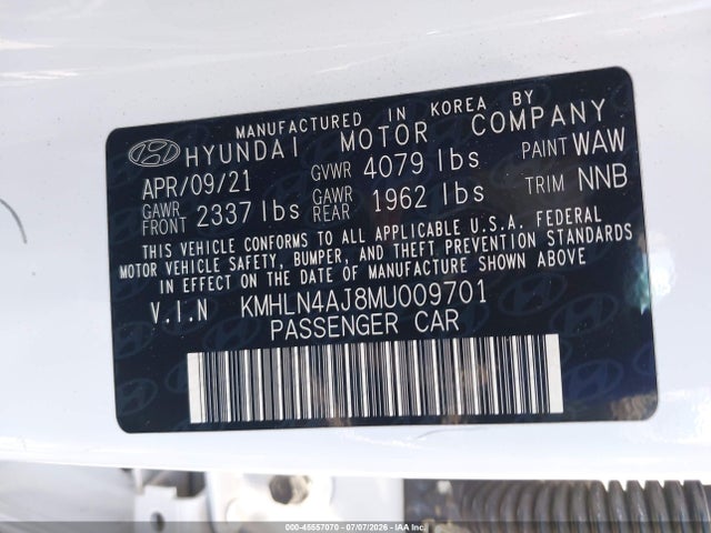 KMHLN4AJ8MU009701 Hyundai Elantra Hybrid Limited