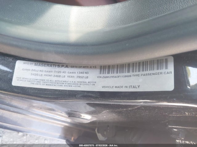 Maserati Ghibli 2015 ZAM57XSA3F1158606 Image 9