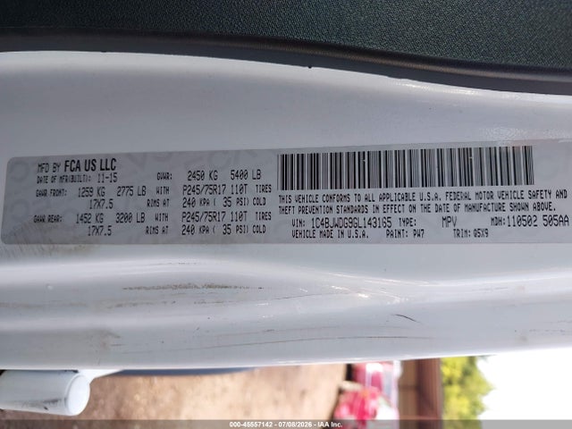 45557142 :رقم المزاد ، 1C4BJWDG9GL143165 vin ، 2016 Jeep Wrangler Unlimited Black Bear مزاد بيع